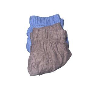 Athletic Works XS Womens Drawstring Shorts Brown & Blue Lightweight & Soft Elast
